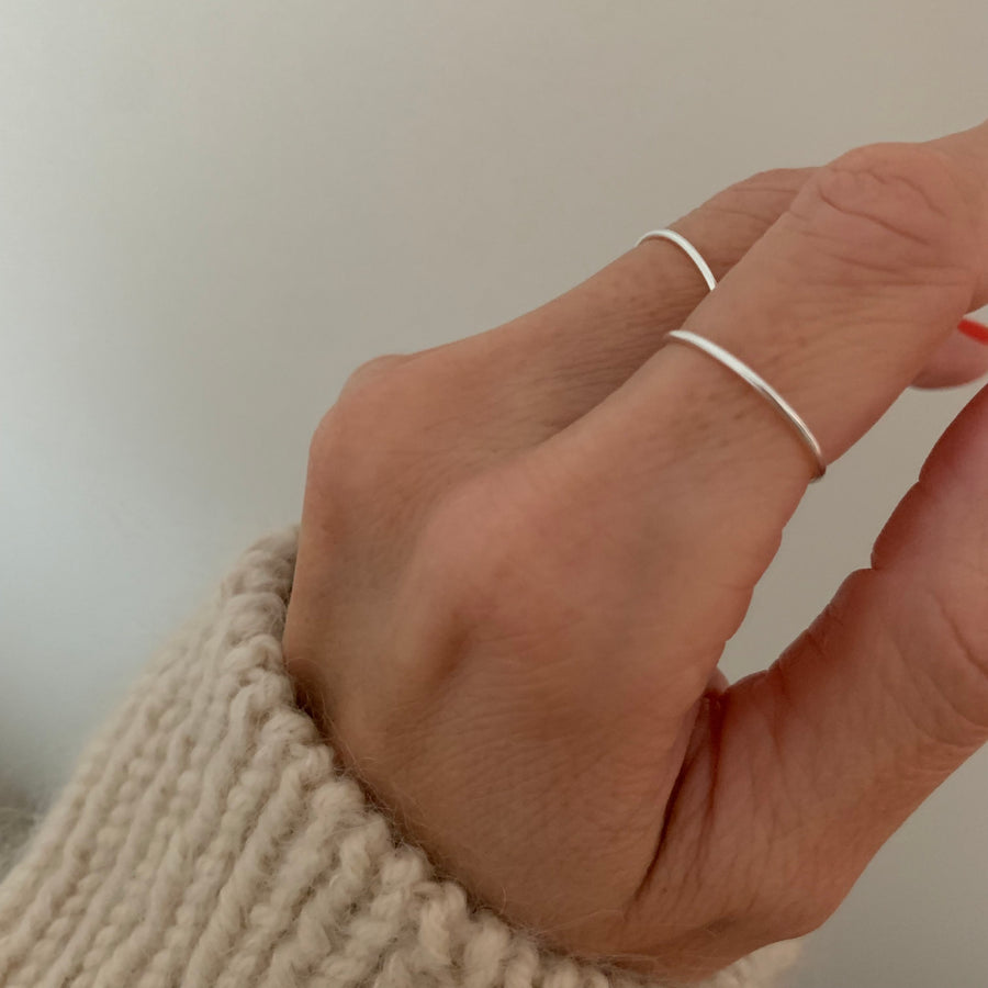 Fine Line Ring is a simple thin sterling silver or 18K gold fill band. 