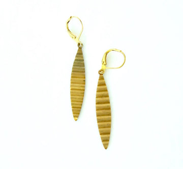 Corrugated Earrings by MoonRox Jewellery & Accessories - rippled brass charm earrings