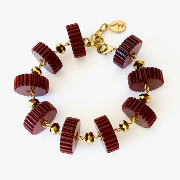 Good Times Roll Bakelite Bracelet by MoonRox - Bakelite slices are hand wired to metallic crystal beads