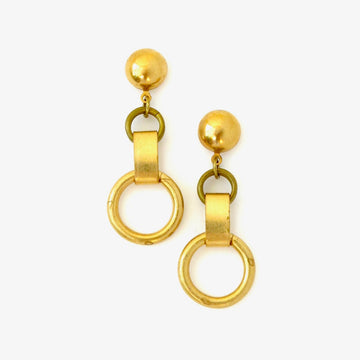 Aphrodite Stud Earrings by MoonRox Jewellery & Accessories - brass chain link stud earrings 