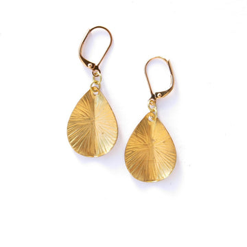Blast Earrings by MoonRox Jewellery & Accessories - Drop shaped earrings with radiating etched pattern