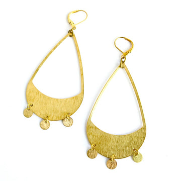 Bodrum Earrings by MoonRox Jewellery & Accessories are large charm chandelier earrings with etched pattern