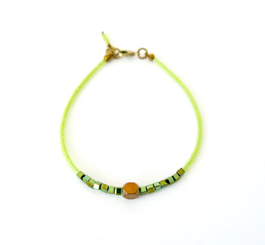 Breezy Bracelet by MoonRox Jewellery & Accessories - delicate beaded green bracelet