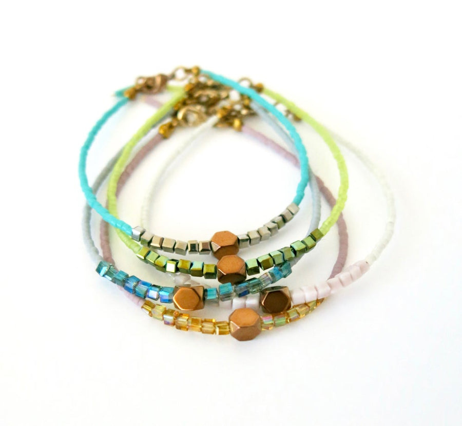 Breezy Bracelet by MoonRox Jewellery & Accessories - delicate beaded bracelet in 5 colours - made in Toronto, Canada
