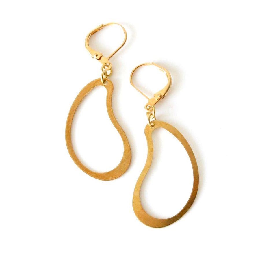 Cool Beans Earrings - lightweight brass charm earrings in pod shape