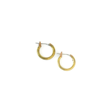 Cycle Hoop earrings are vintage hoops made of brass with surgical steel posts.