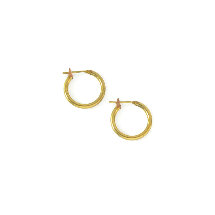 Cycle Hoops are vintage brass earrings.