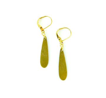 Distill Earrings by MoonRox Jewellery & Accessories - simple elongated brass drop earrings perfect for every day 