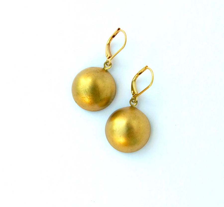 Large Dome Earrings by MoonRox Jewellery & Accessories - lightweight brass three-dimensional charm earrings