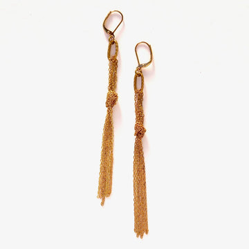 Don't Tie Me Down Earrings by MoonRox Jewellery & Accessories - long fringe earrings made of knotted layers of chain