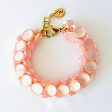 Equinox Bracelet by MoonRox Jewellery & Accessories - chunky bracelet with pearly lucite in Pink Paradise 