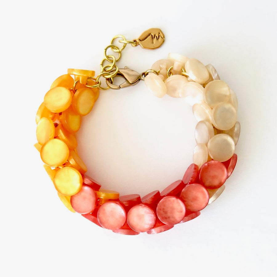 Equinox Bracelet by MoonRox Jewellery & Accessories - chunky bracelet with pearly lucite in Sunset 