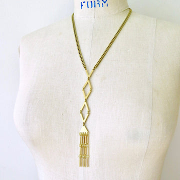 Fringe Benefits Necklace by MoonRox Jewellery & Accessories. This necklaces features angled shapes and swaying fringe.