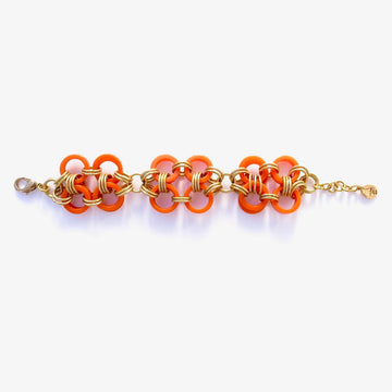 Good Fortune Bracelet by MoonRox Jewellery & Accessories - chain maille bracelet that combines vintage Bakelite and brass loops