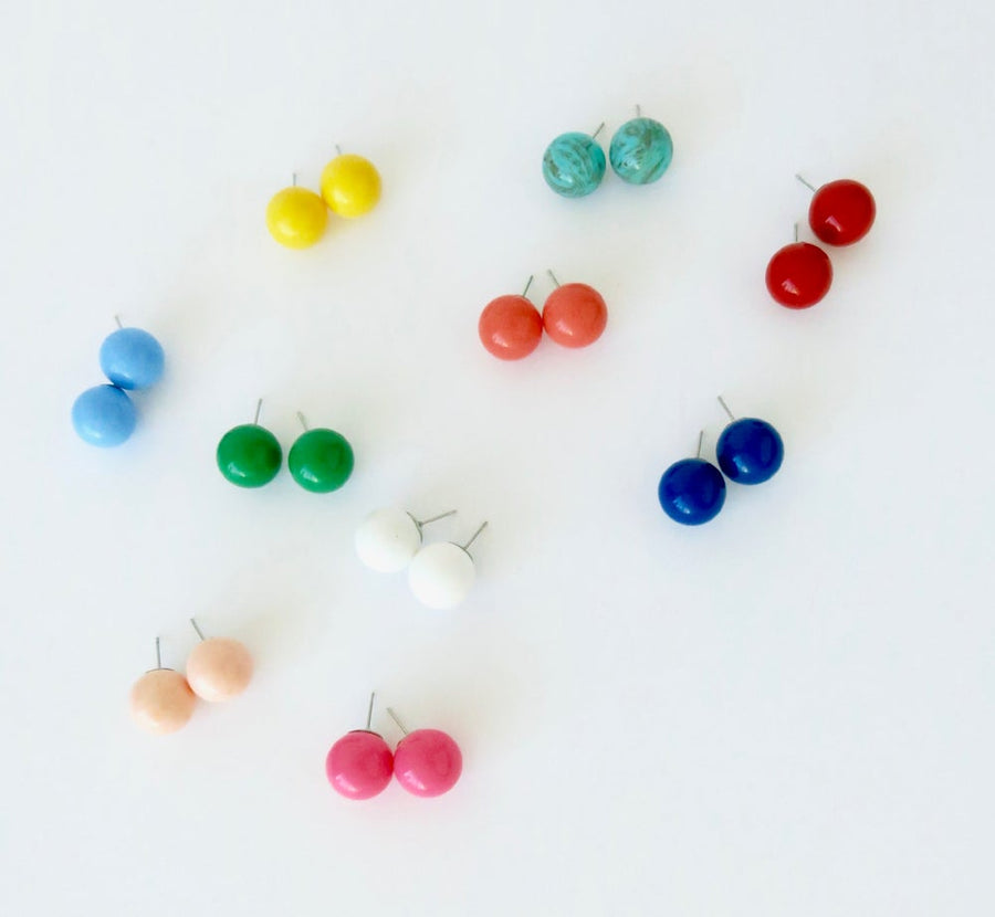 Colour options for Gumball Stud Earrings by MoonRox Jewellery & Accessories - large colourful sphere shaped stud earrings with surgical steel posts