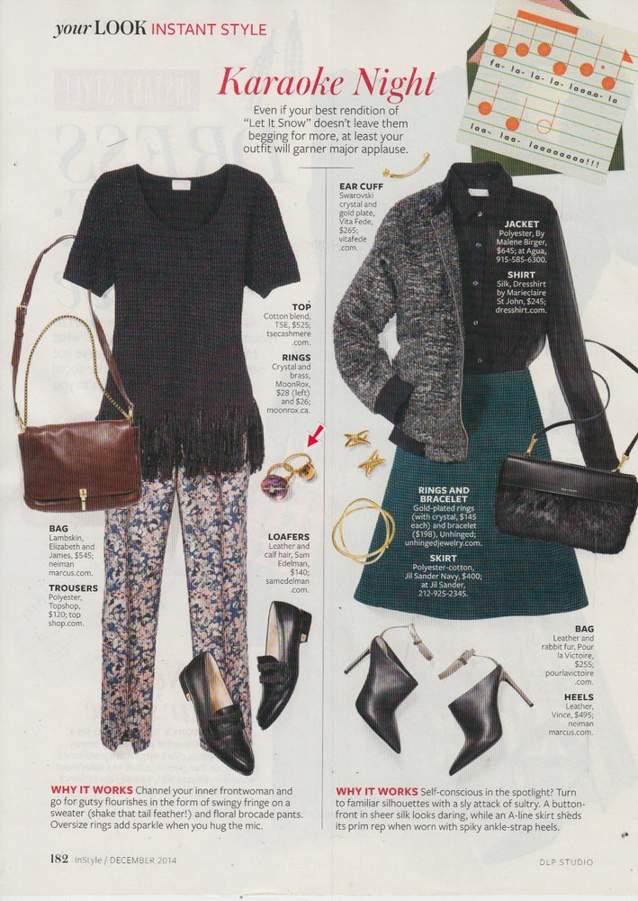 Crystal Bauble Ring by MoonRox Jewellery & Accessories as seen in InStyle Magazine