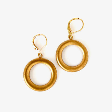 Luna Earrings by MoonRox - brass charm earrings with open circles.