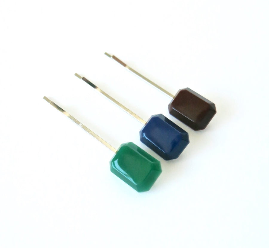 Jewel Tone Stud Earrings by MoonRox - garnet colour vintage cabochons on surgical steel posts.