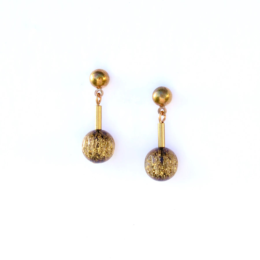 Last Dance Stud Earrings by MoonRox - small stud earrings with glittered lucite bead.