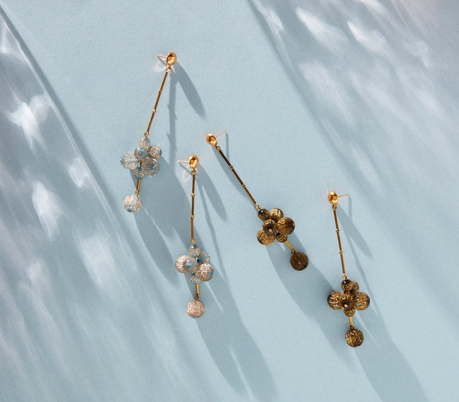 Let's Groove Stud Earrings by MoonRox in gold and silver.