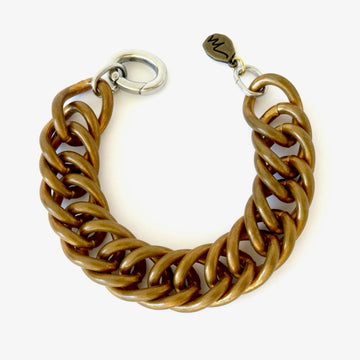 Heavy brass chain Mega Bracelet with mixed metals