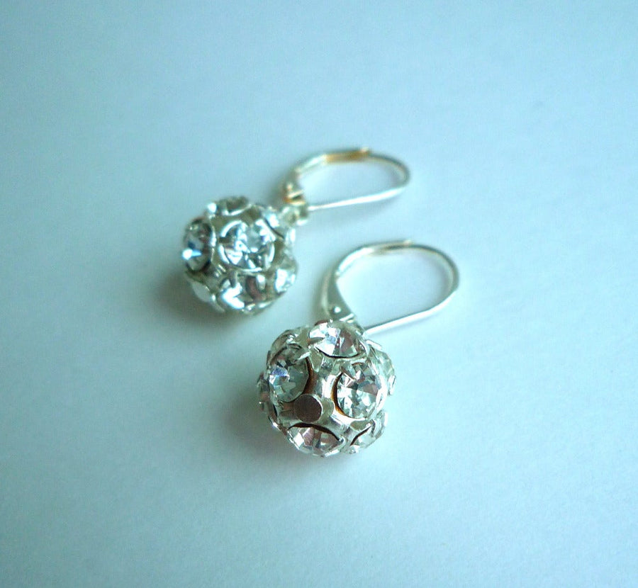 Twinkle Earrings by MoonRox are dangly earrings with pretty crystal rhinestone balls.