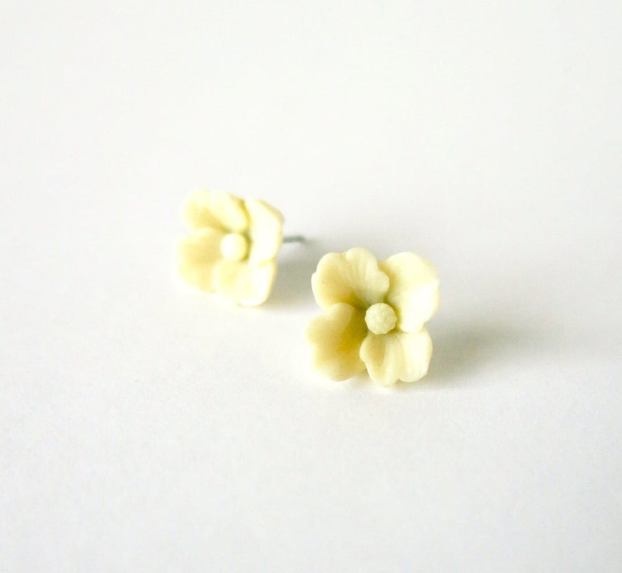 Posy Stud Earrings are pretty flower earrings made of vintage celluloid.