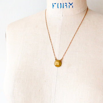 Reverie Necklace by MoonRox - Simple and elegant necklace with jewel shaped pendant hand wired to delicate brass chain.