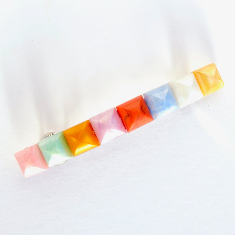 Scintillate Barrette by MoonRox is a vibrant and trendy barrette made with multi-coloured vintage acrylic jewels.
