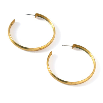 The Sleek Hoops are made of brass with a smooth rounded finish. They measure 45mm in diameter.