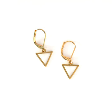 Slow Down Earrings by MoonRox feature light triangle charms.