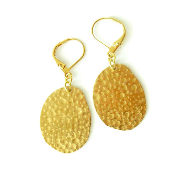 Stellar Earrings by MoonRox Jewellery & Accessories feature irregular brass forms with mottled texture