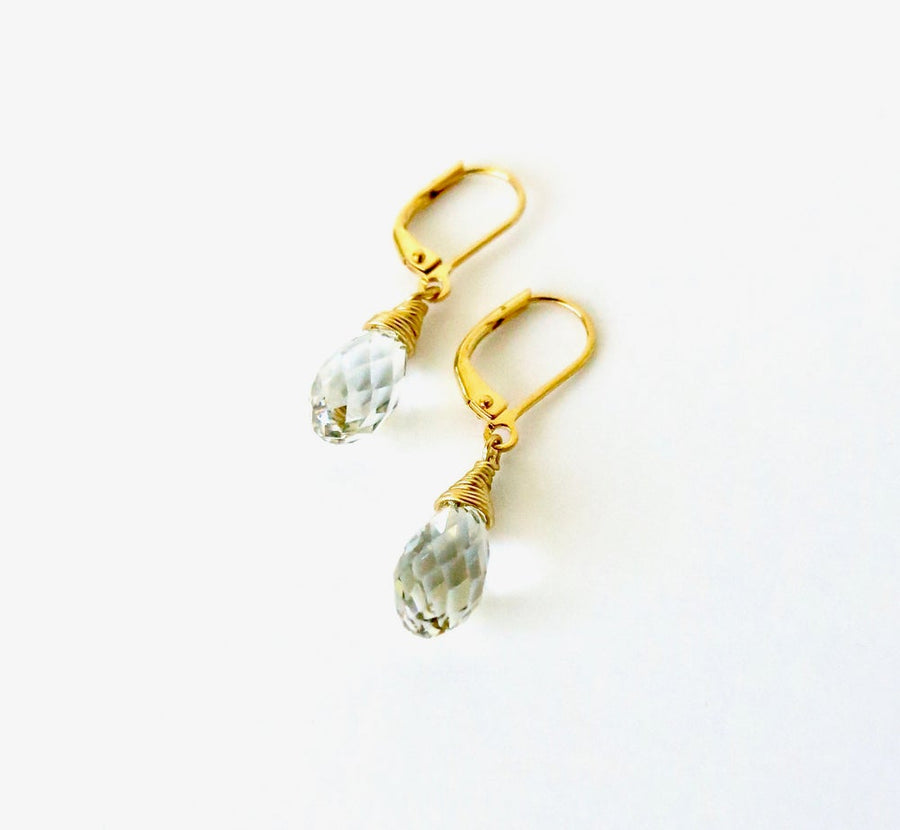 Swarovski Drop Earrings by MoonRox Jewellery & Accessories - A faceted drop-shaped Swarovski crystal is hand-wired to lever-back ear wires.