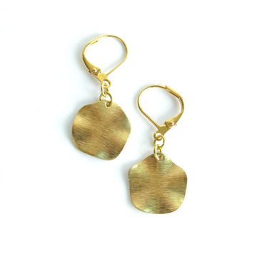 Swell Earrings by MoonRox Jewellery & Accessories have a hatched texture and waved edges.