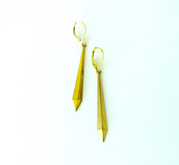 Stalactite Earrings are pointed brass charm earrings by MoonRox Jewellery & Accessories.